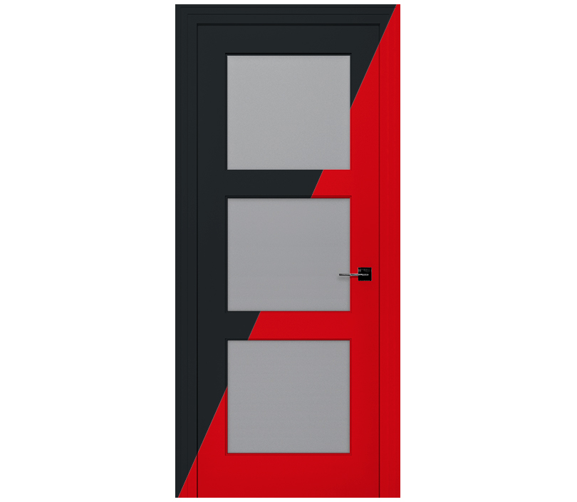 Дверь межкомнатная со стеклом Римини ДО6 двухцветная