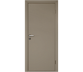 Влагостойкая дверь ПВХ EtaDoor глухая цвет мокко одностворчатая с алюминиевой кромкой